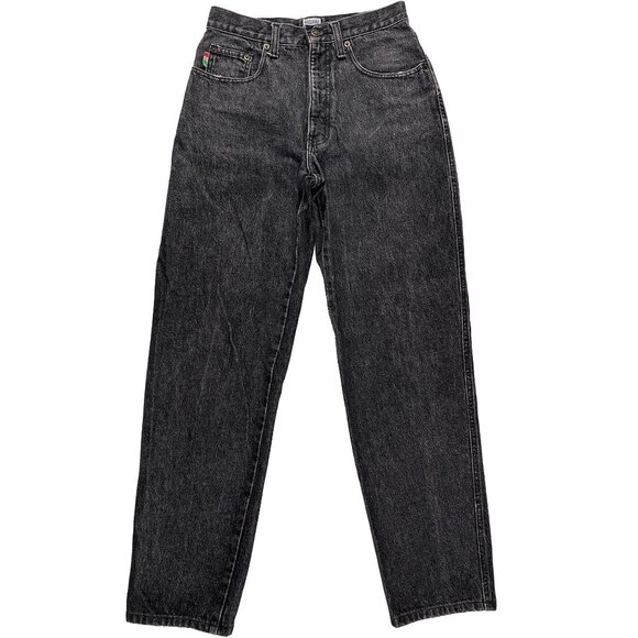 Vintage Made in USA Moschino Jeans faded black tapered denim womens 27x30 - Picture 1 of 12